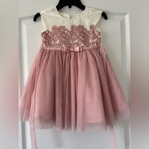 Jona Michelle - Pink and white glitter tulle dress - size 4T